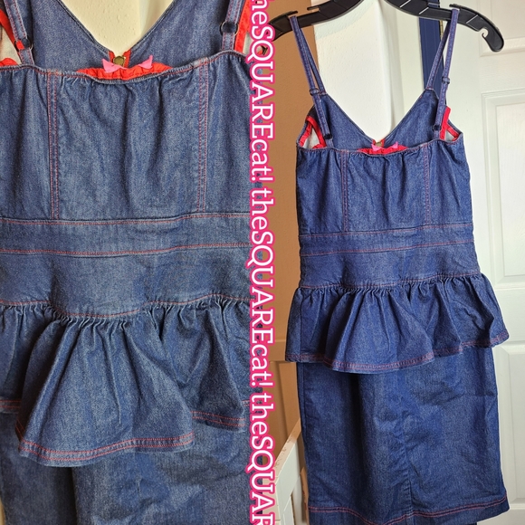 Betsey Johnson 💕 vintage peplum zipper front barbie kawaii pinup princess dress - Picture 5 of 5